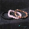 TCC™ Natural Rhodonite & Rose Quartz and Black Onyx Triple Power Bracelet